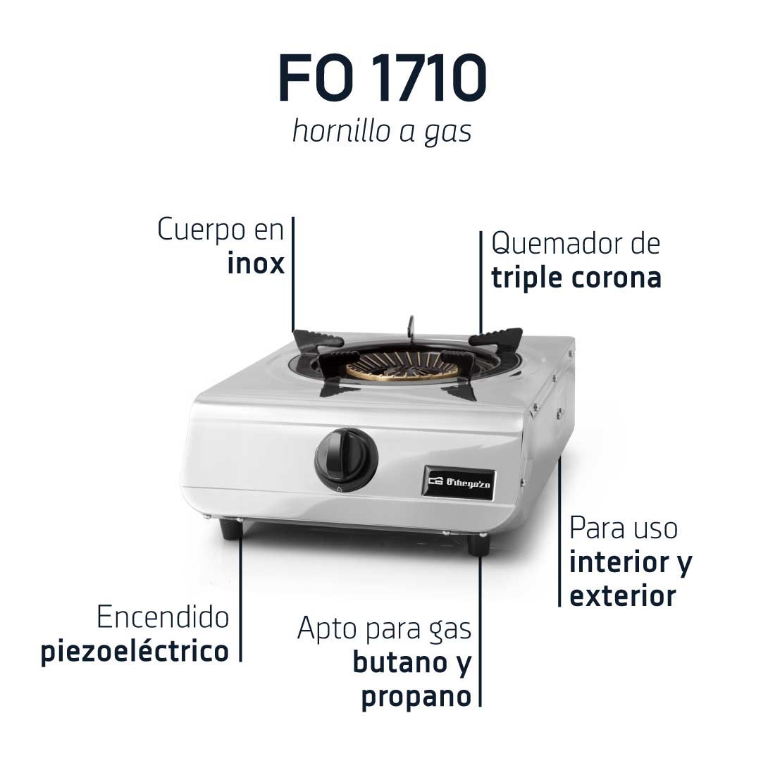 Orbegozo HORNILLO A GAS INOX FO 1710