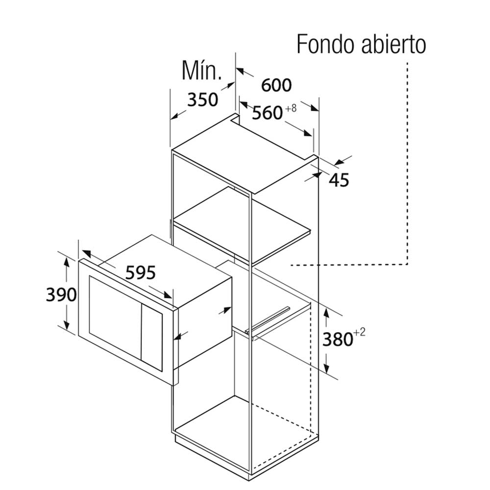 Orbegozo MICROONDAS ENCASTRABLE MIG 2033
