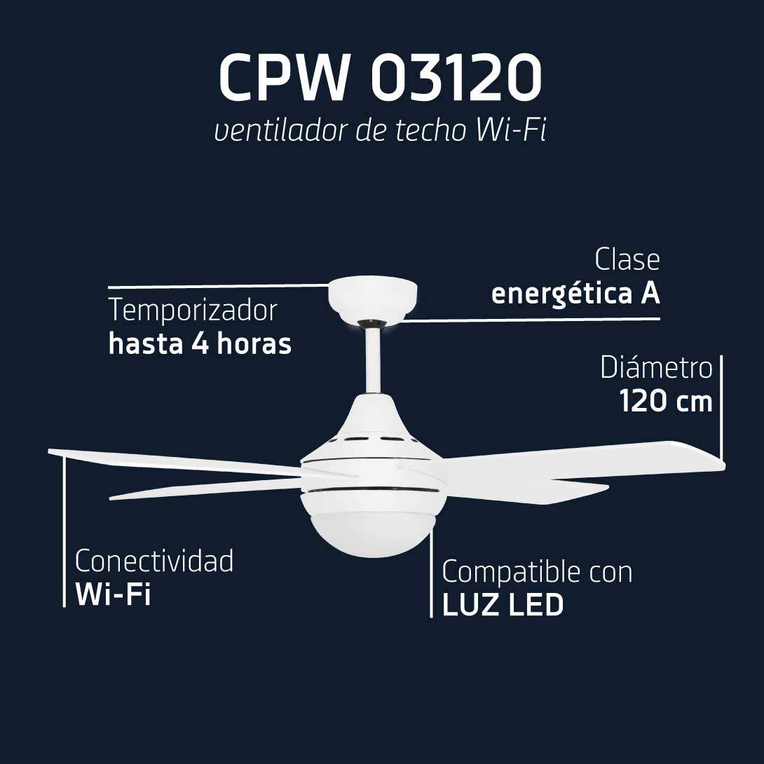Orbegozo VENTILADOR DE TECHO WiFi CPW 03120
