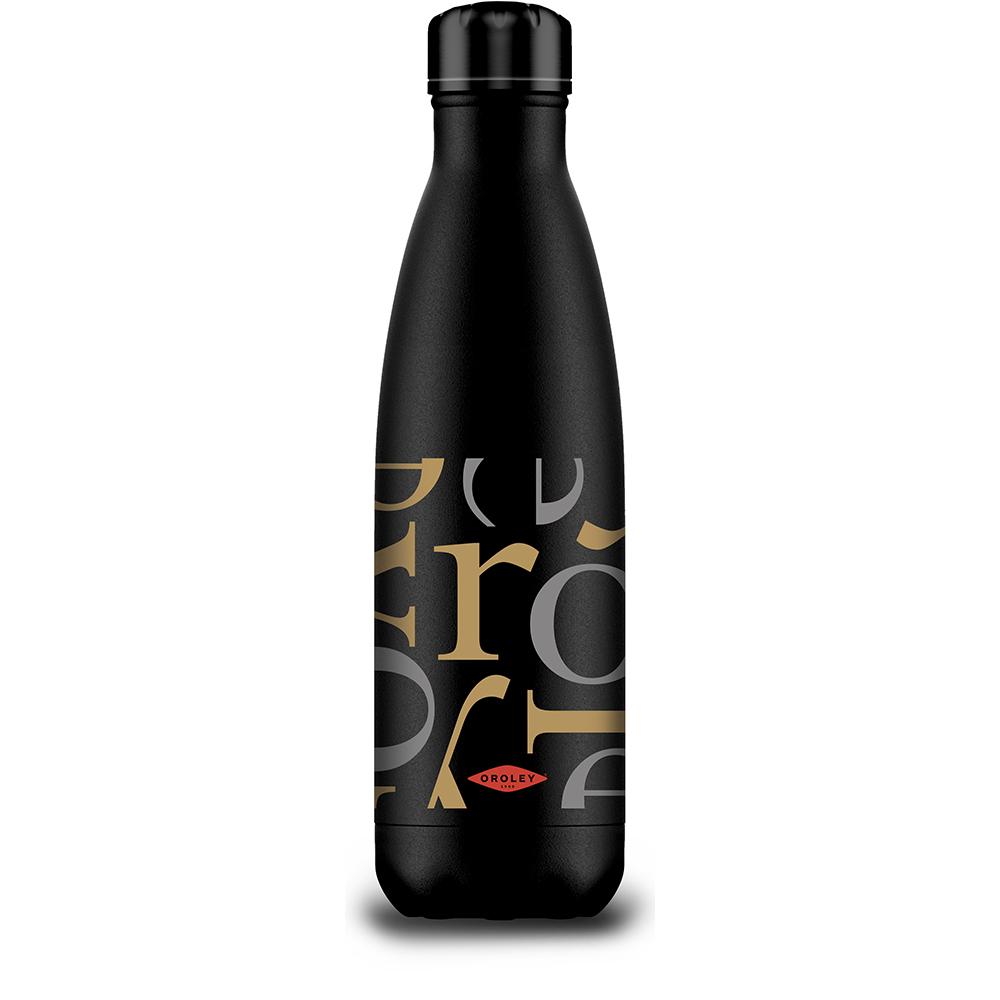 oroley Botella 500 ml negra. Letras