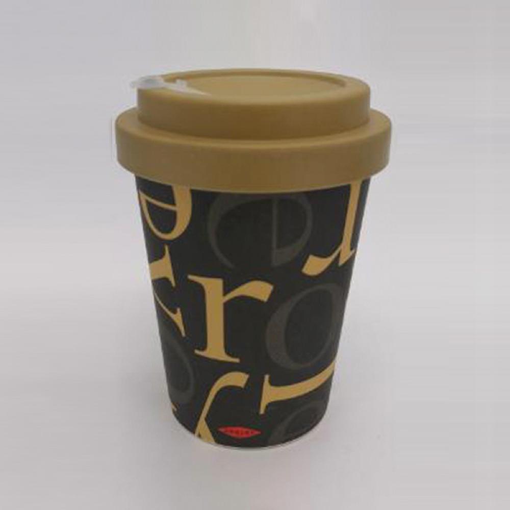 oroley Taza Mug bamboo negra 350 ml. Letras