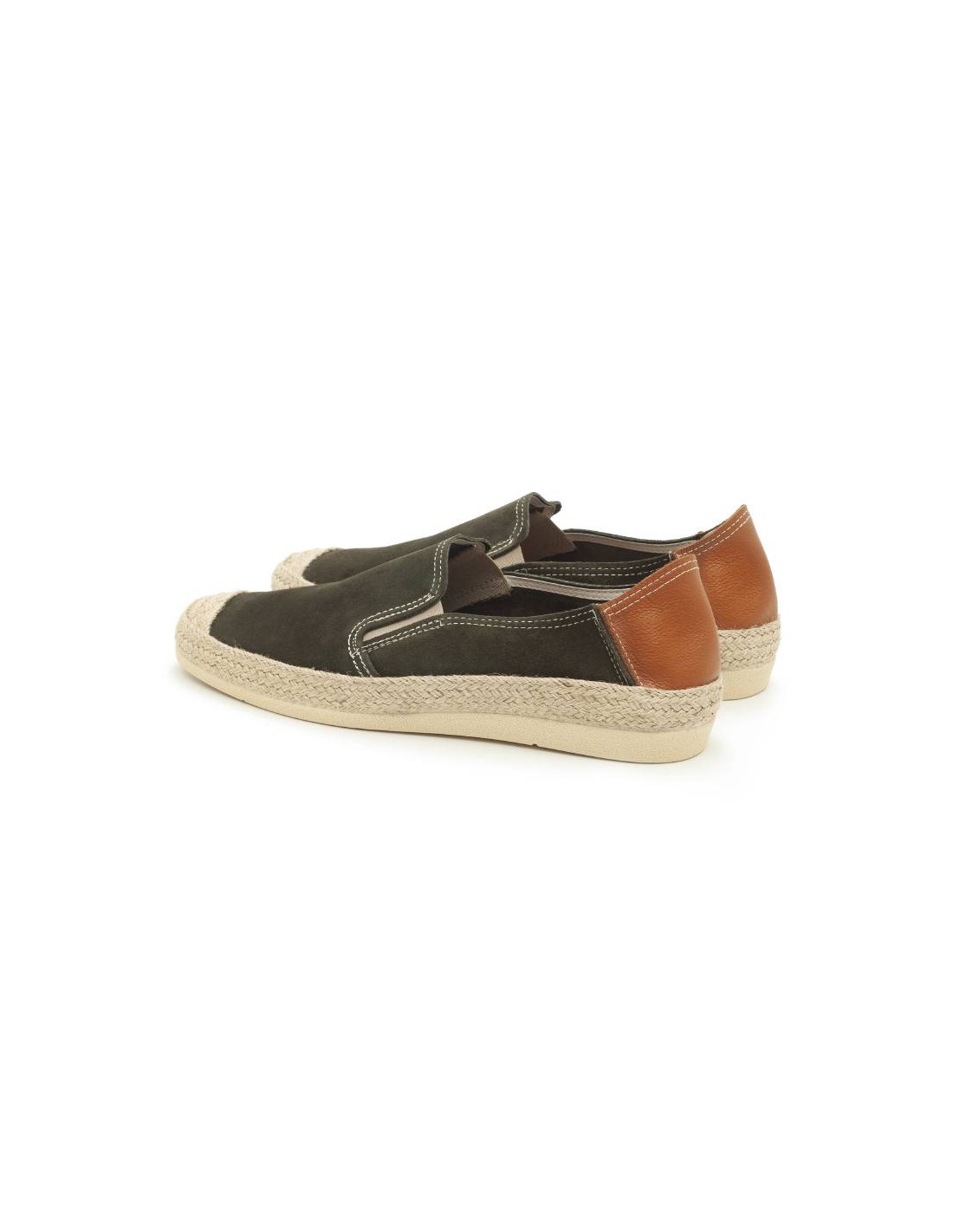 Ortiz & Reed Alpargatas De Piel Afelpado Color Verde SEVI-KAKI