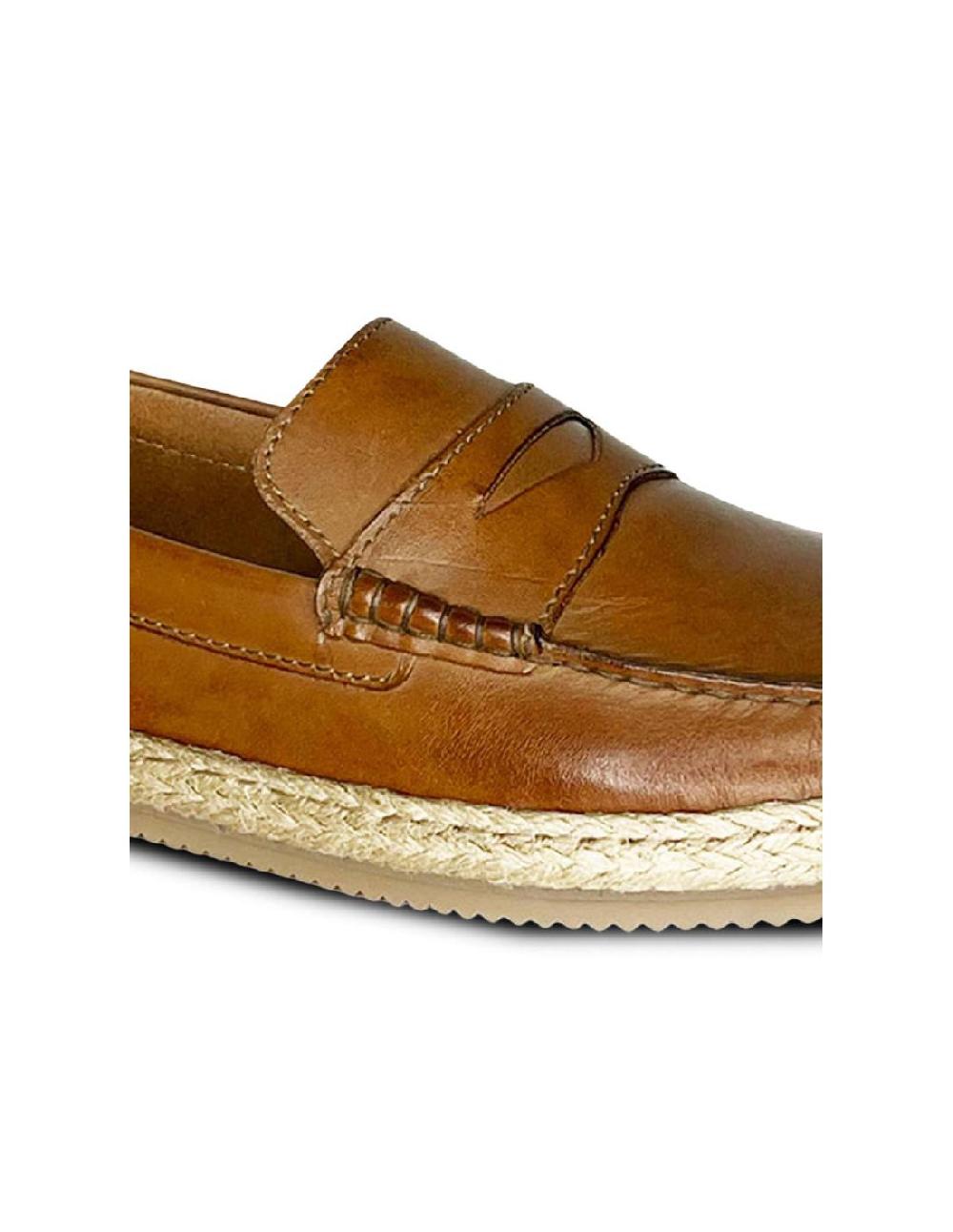 Ortiz & Reed Alpargatas De Piel Con Antifaz Color Cuero VADIL-CUERO