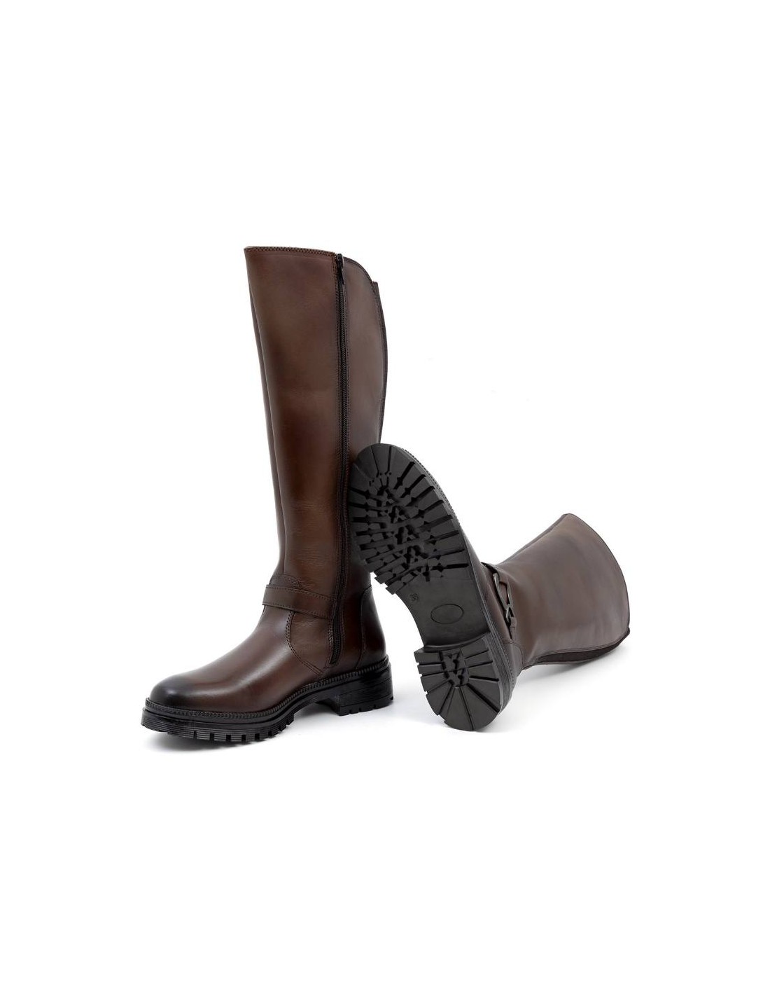 Ortiz & Reed Botas De Mujer De Piel Con Aplique Metálico Color Marrón W-NABUTOR-MARRON