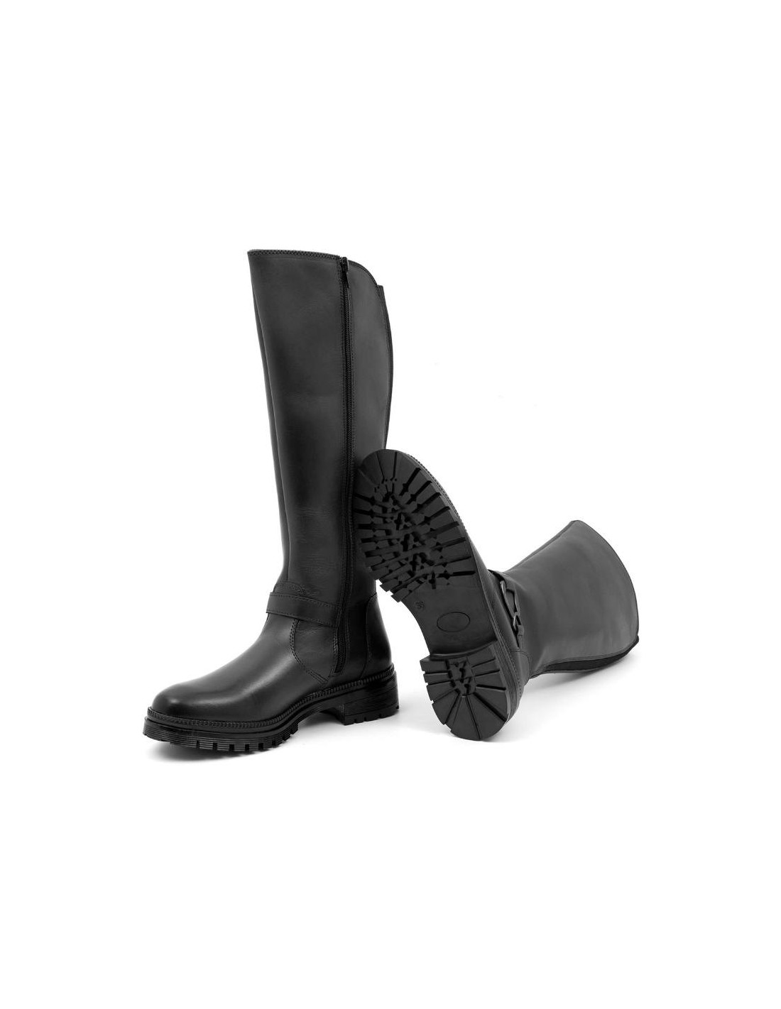 Ortiz & Reed Botas De Mujer De Piel Con Aplique Metálico Color Negro W-NABUTOR-NEGRO