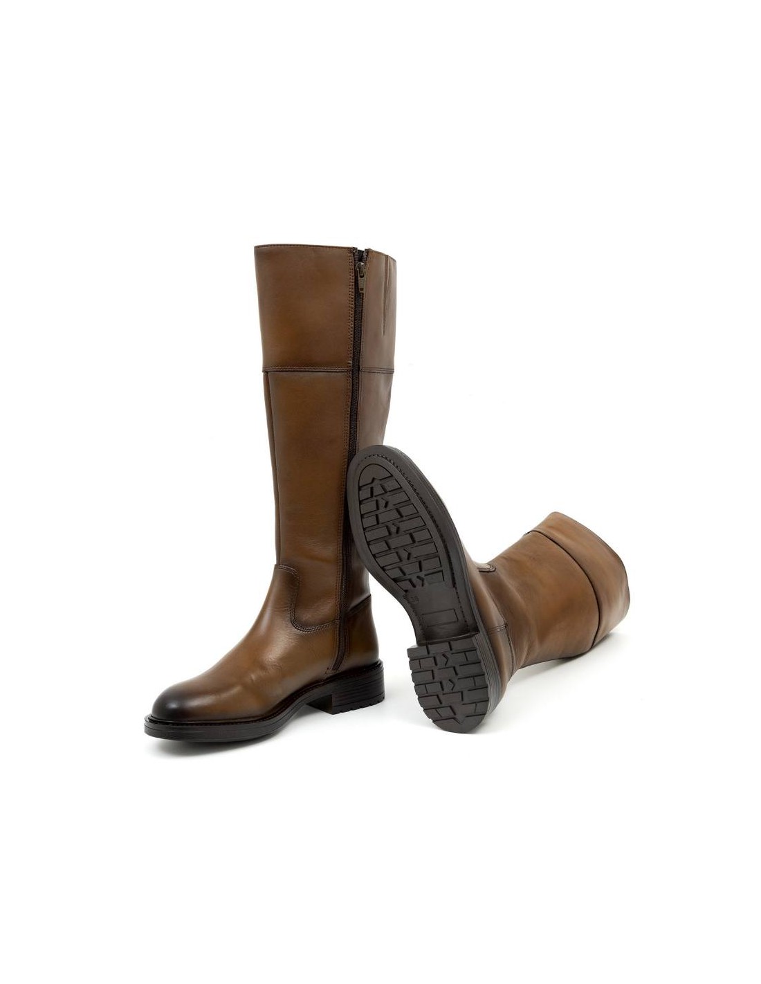 Ortiz & Reed Botas De Mujer De Piel Difuminado Color Cuero W-NALUFA-CUERO