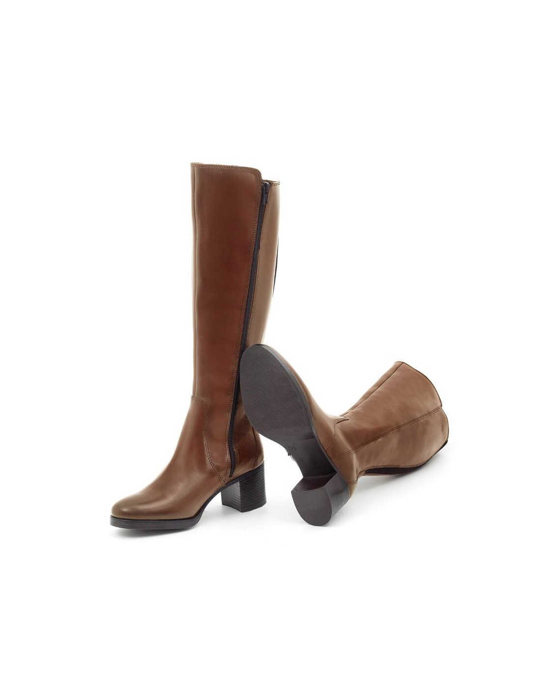 Ortiz & Reed Botas De Mujer De Piel Difuminado Color Cuero W-NAPIOR-CUERO