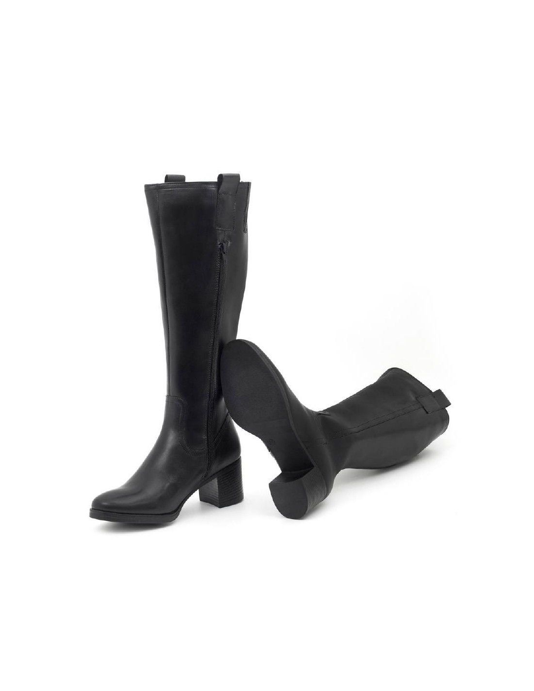 Ortiz & Reed Botas De Mujer De Piel Difuminado Color Negro W-NAPOLI-NEGRO