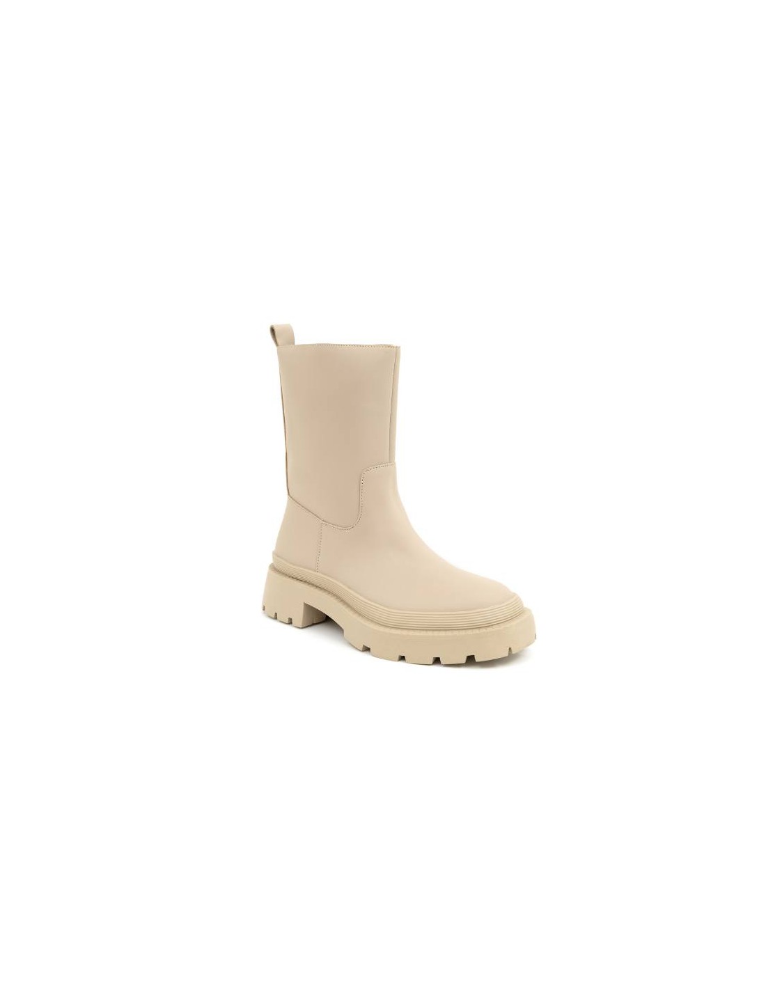 Ortiz & Reed Botas De Mujer Liso Con Cremallera Color Beige W-OLIVOR-CREMA