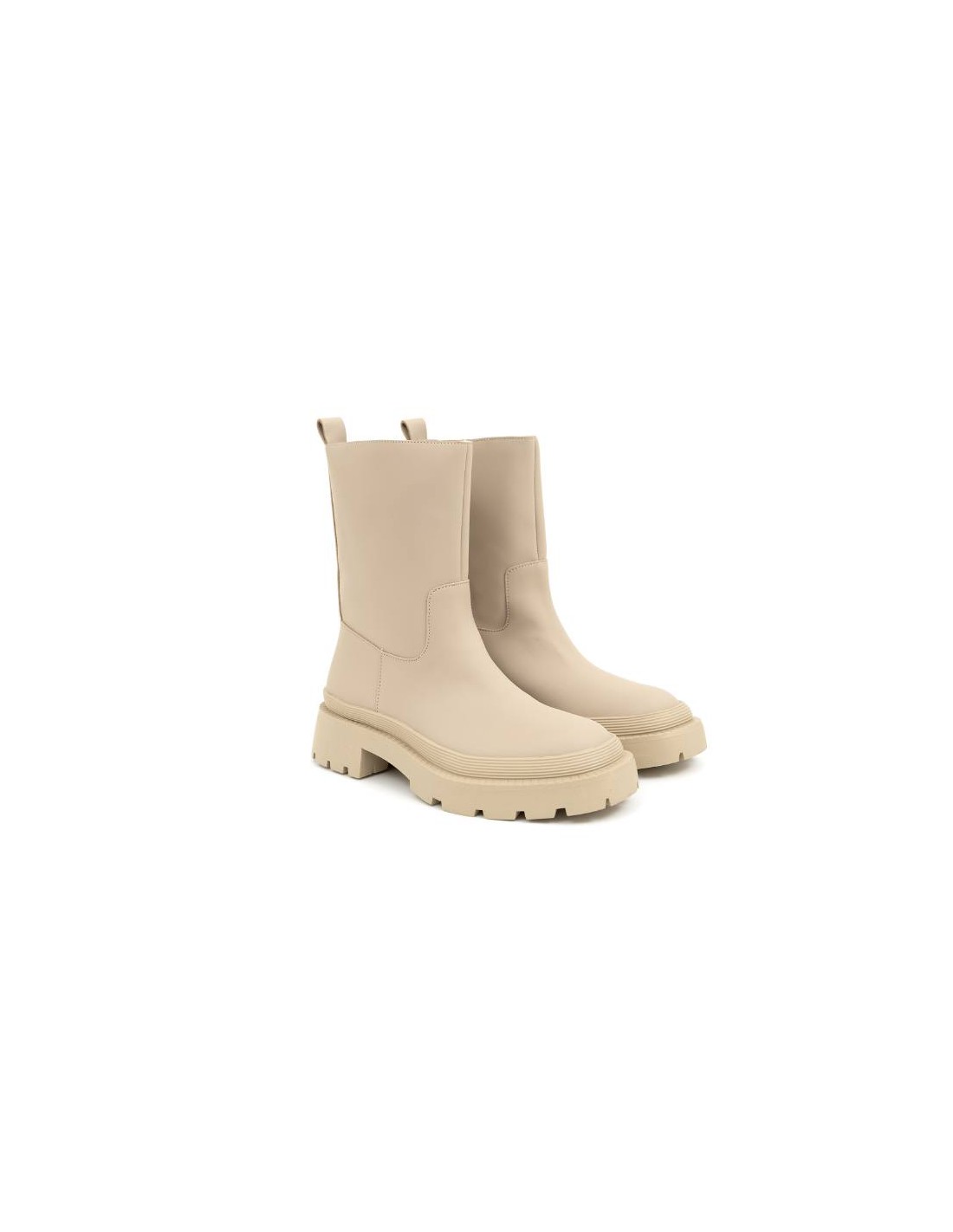 ortiz & reed Botas de mujer liso con cremallera color beige W-OLIVOR-CREMA