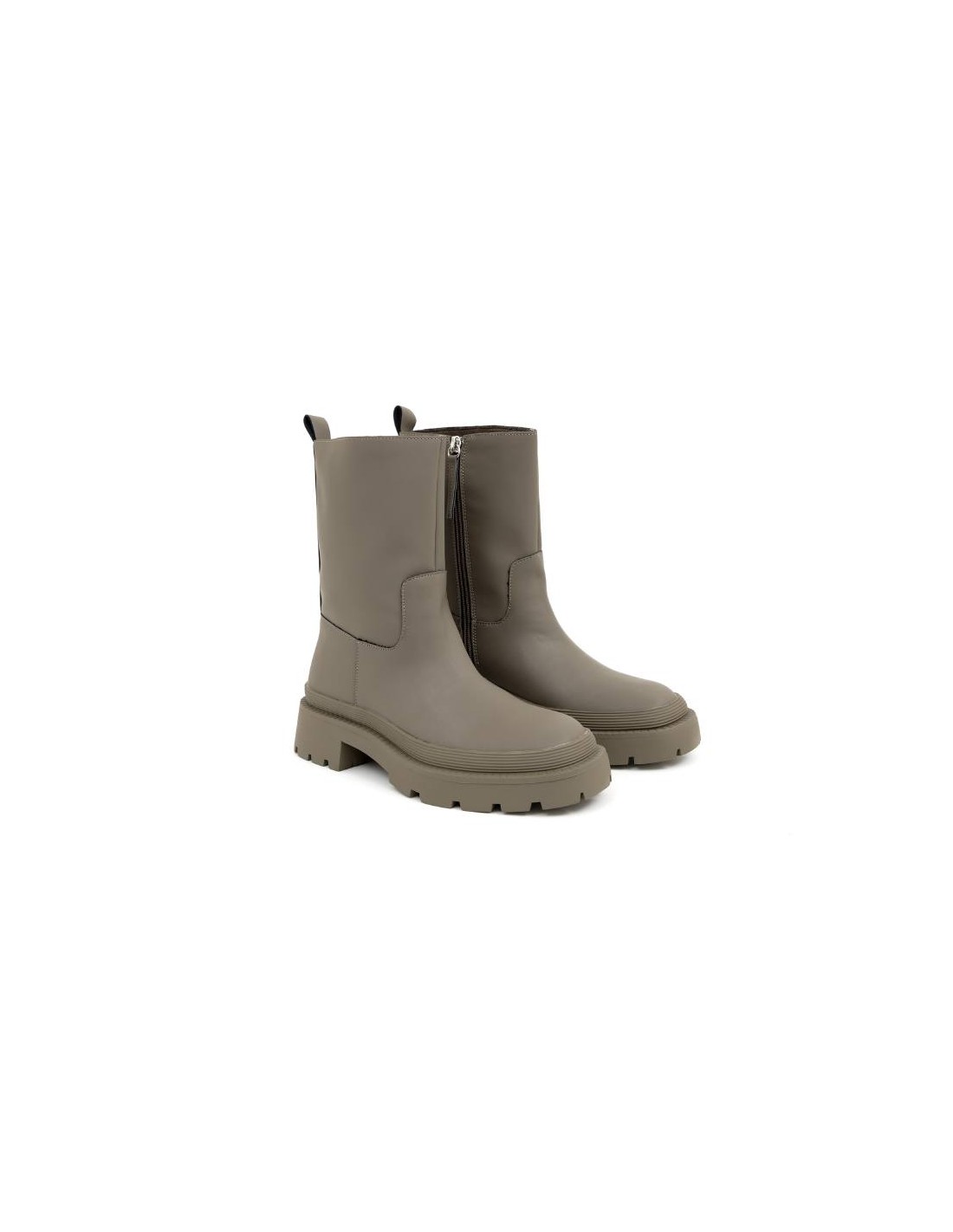 ortiz & reed Botas de mujer liso con cremallera color verde W-OLIVOR-KAKI