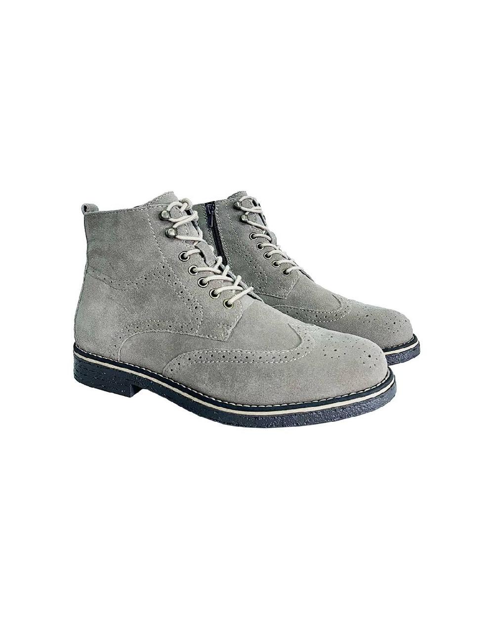 ortiz & reed Botín de ante semi-brogado color gris SEGOBA-GRIS