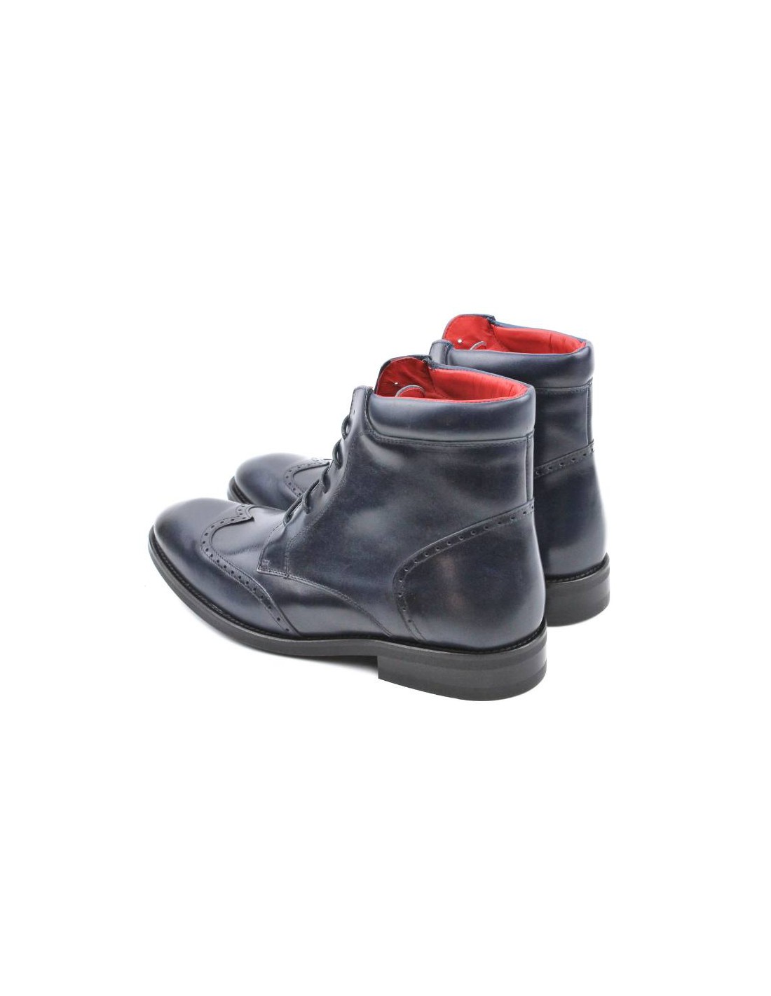 Ortiz & Reed Botín De Piel Acabado A Mano Color Azul PRABOOT-MARINO