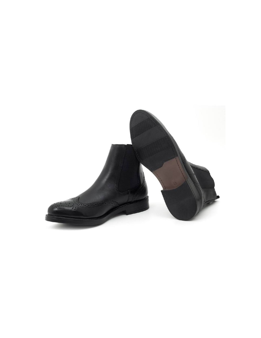 Ortiz & Reed Botín De Piel Acabado A Mano Color Negro PATRIFIO-NEGRO