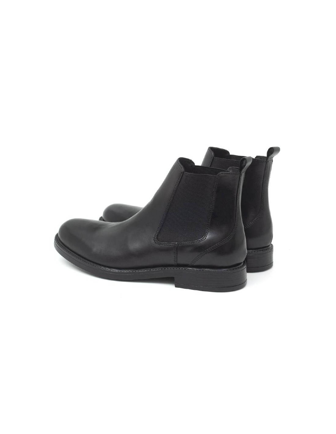 Ortiz & Reed Botín De Piel Acabado A Mano Color Negro PAVLEN-NEGRO