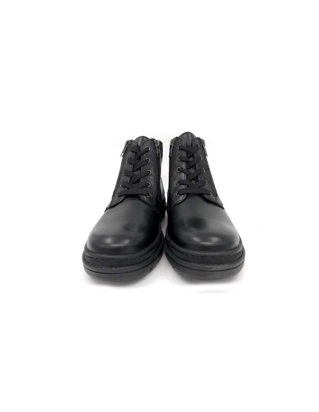 Ortiz & Reed Botín De Piel Con Cremallera Color Negro PARZIPOR-NEGRO