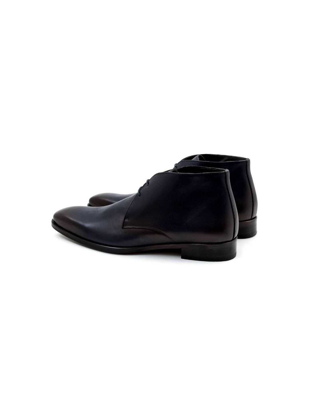 Ortiz & Reed Botín De Piel Liso Color Azul CROMPO-NAVY