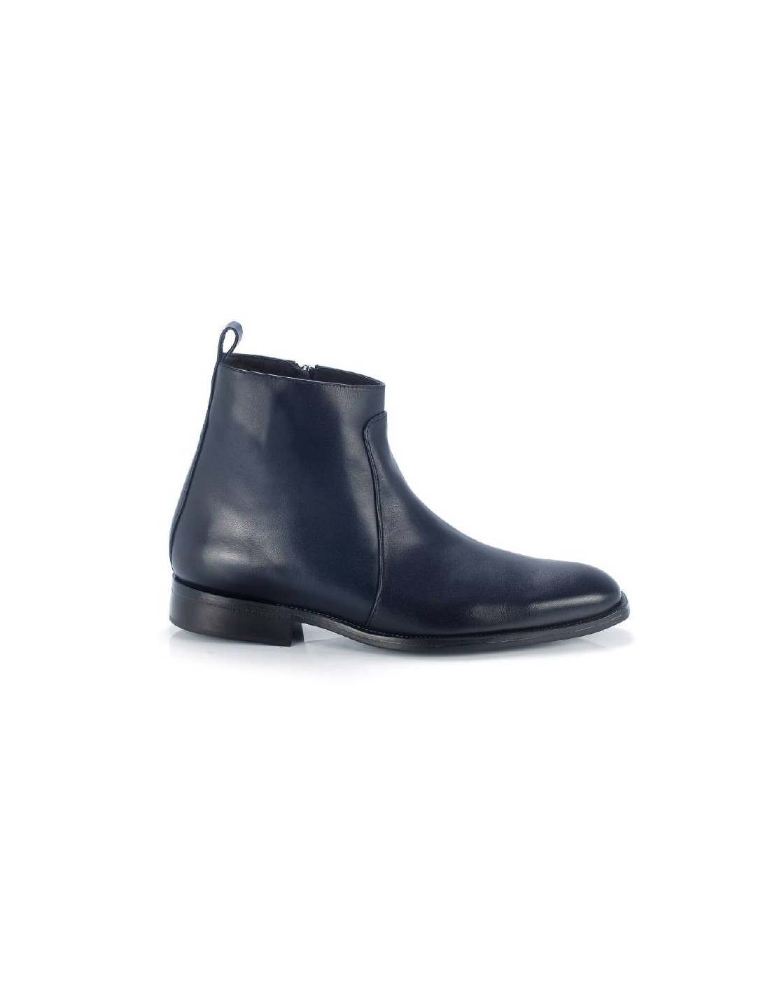 Ortiz & Reed Botín De Piel Liso Color Azul ELZIP-MARINO