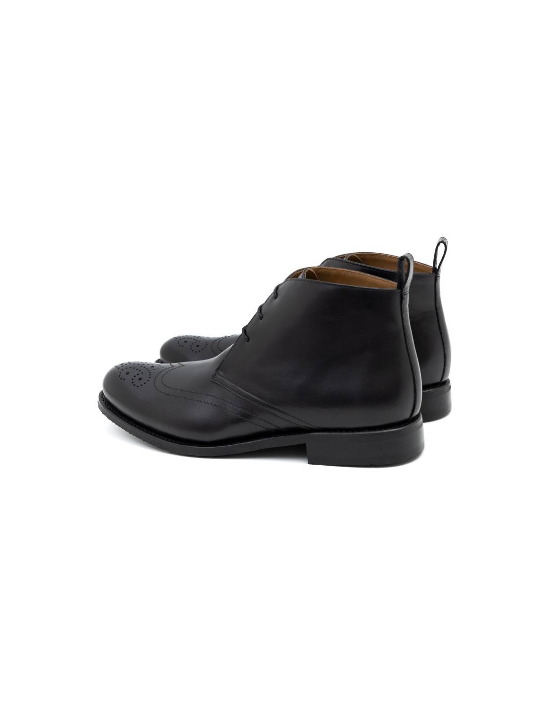 Ortiz & Reed Botín De Piel Tintado A Mano Color Negro GRESATMAN-NEGRO