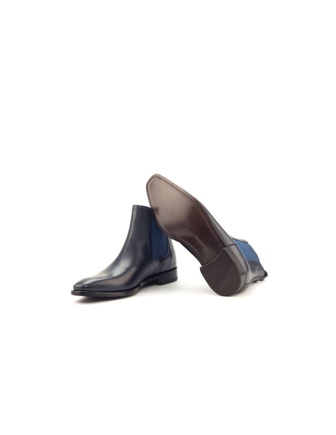 Ortiz & Reed Botínes Chelsea De Piel Con Elástico Lateral Color Azul LACHER-NAVY