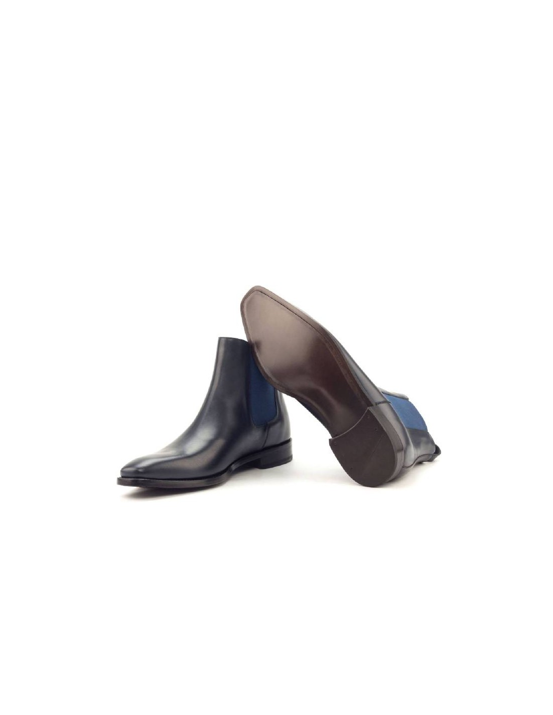 Ortiz & Reed Botínes Chelsea De Piel Con Elástico Lateral Color Azul LUCHIATO-NAVY