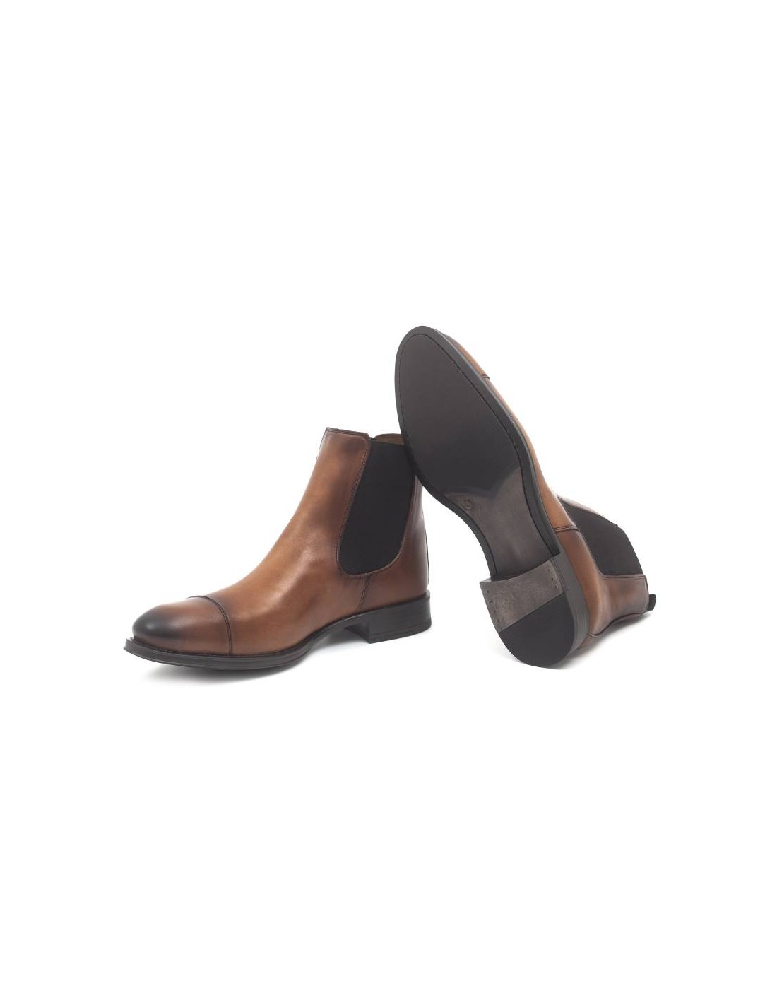 Ortiz & Reed Botínes Chelsea De Piel Con Elástico Lateral Color Cuero MONTRELO-CAMEL