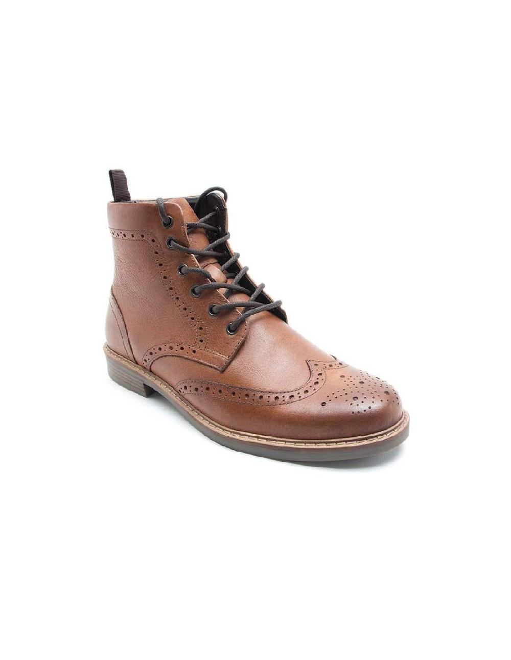 ortiz & reed Botínes Chelsea de piel con elástico lateral color marrón TROKOR-BROWN