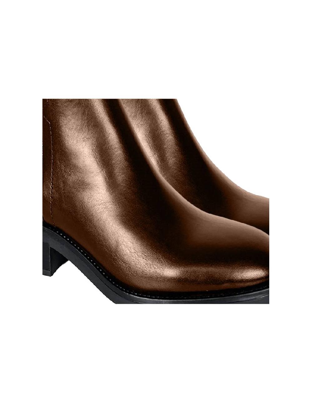 Ortiz & Reed Botines De Mujer De Piel Acabado A Mano Color Cuero W-EROR-CUERO