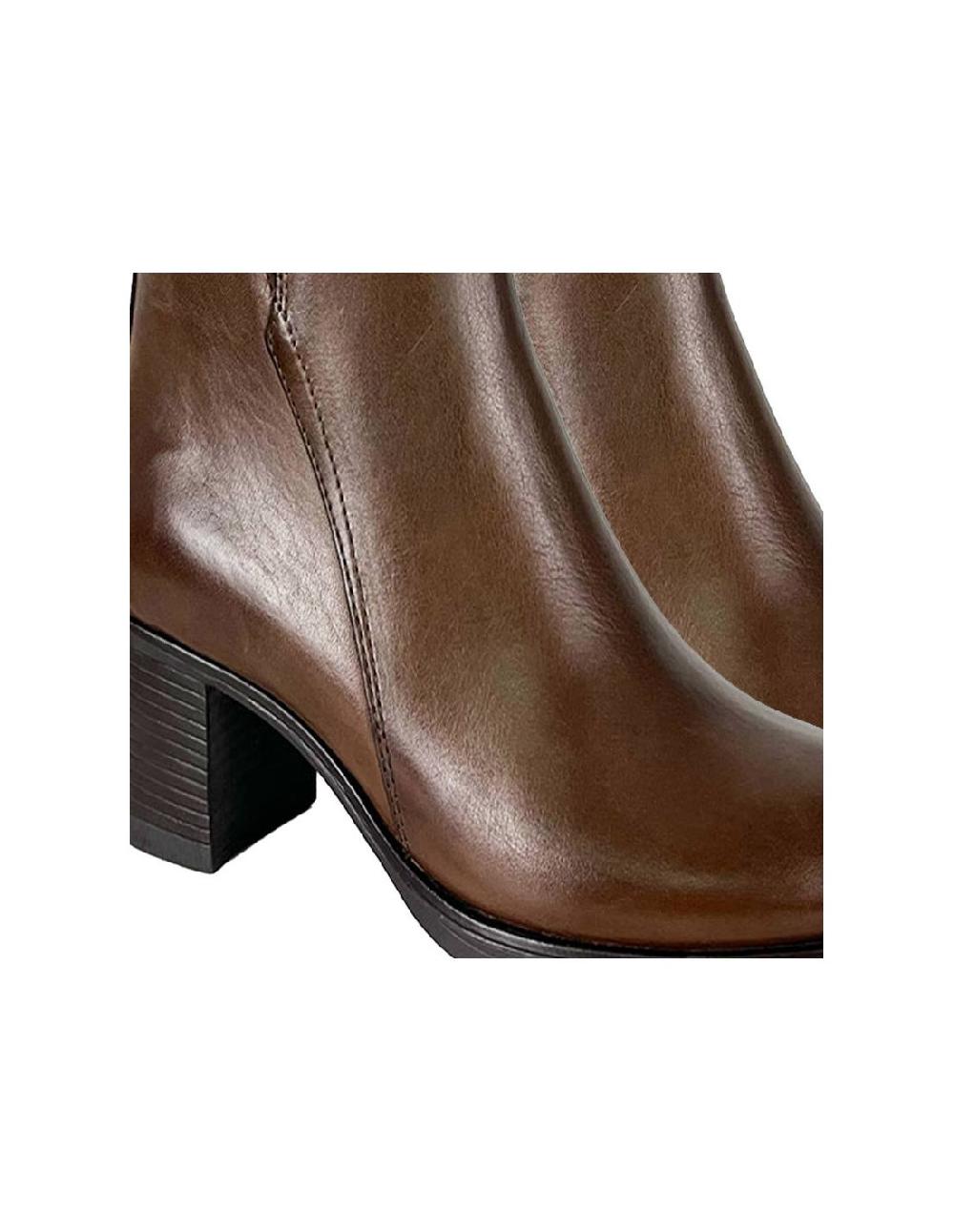 Ortiz & Reed Botines De Mujer De Piel Acabado A Mano Color Cuero W-NELAMORI-CUERO