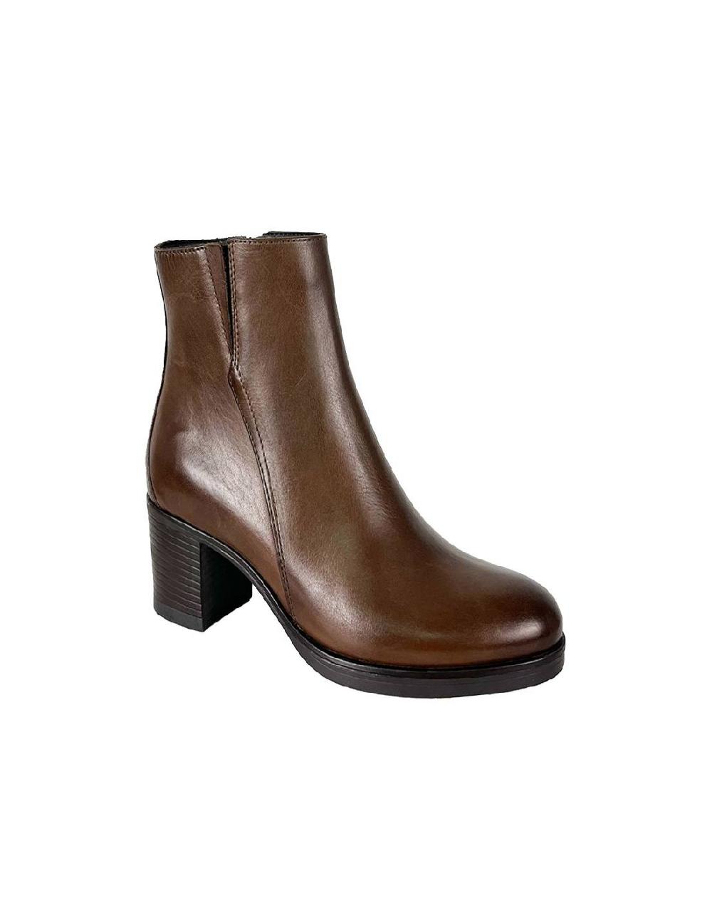 Ortiz & Reed Botines De Mujer De Piel Acabado A Mano Color Cuero W-NELAMORI-CUERO