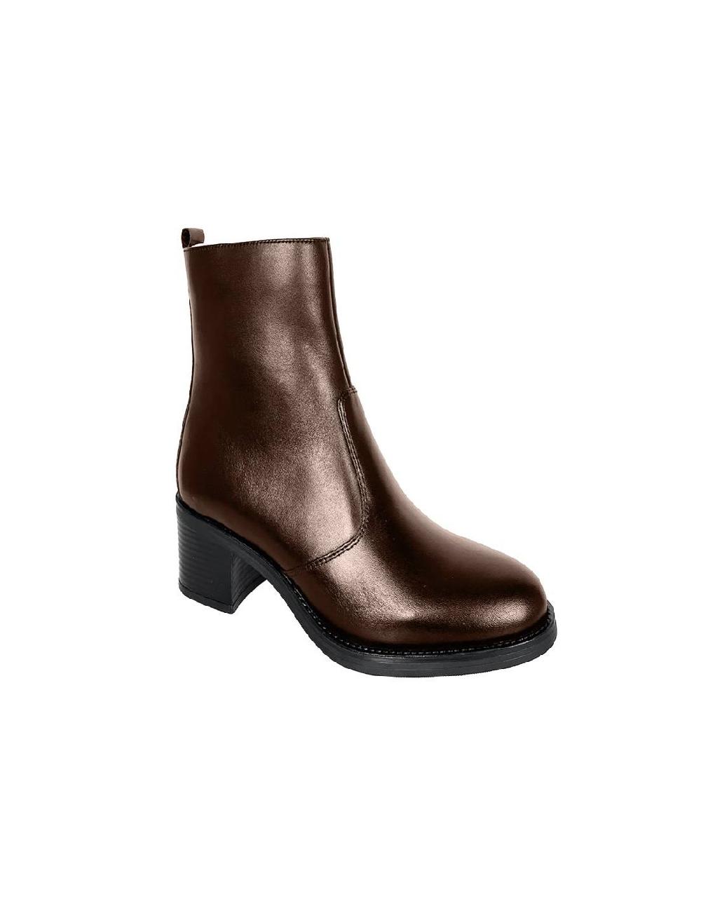 Ortiz & Reed Botines De Mujer De Piel Acabado A Mano Color Marrón W-AMELIOR-BROWN