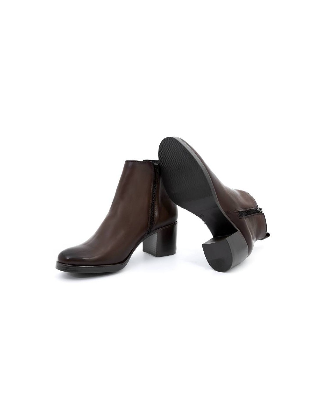 Ortiz & Reed Botines De Mujer De Piel Acabado A Mano Color Marrón W-NIFE-BROWN