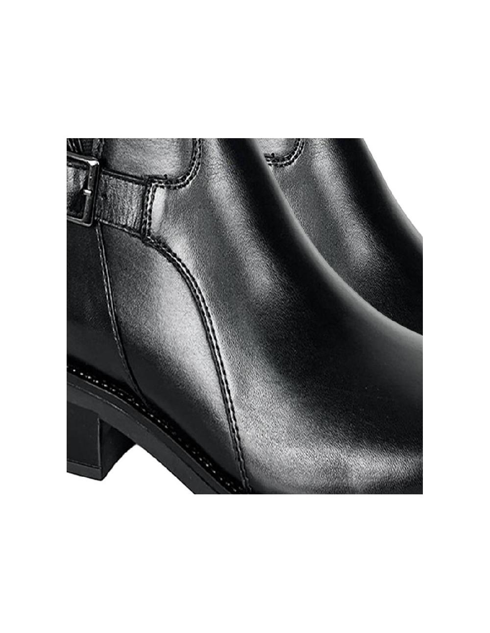 Ortiz & Reed Botines De Mujer De Piel Acabado A Mano Color Negro W-ECHAMOR-BLACK