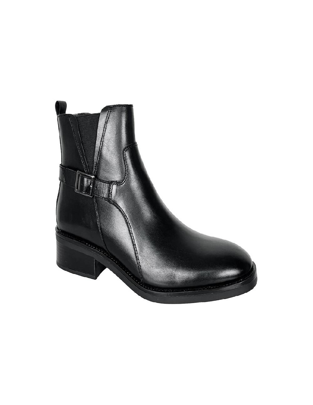 Ortiz & Reed Botines De Mujer De Piel Acabado A Mano Color Negro W-ECHAMOR-BLACK