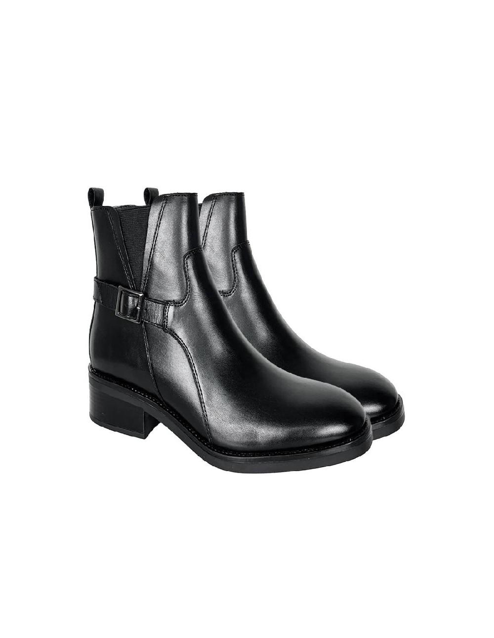 ortiz & reed Botines de mujer de piel acabado a mano color negro W-ECHAMOR-BLACK