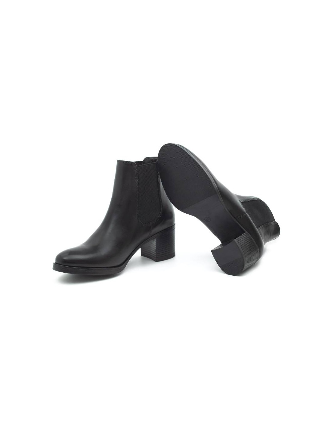 Ortiz & Reed Botines De Mujer De Piel Acabado A Mano Color Negro W-NAYALIR-BLACK