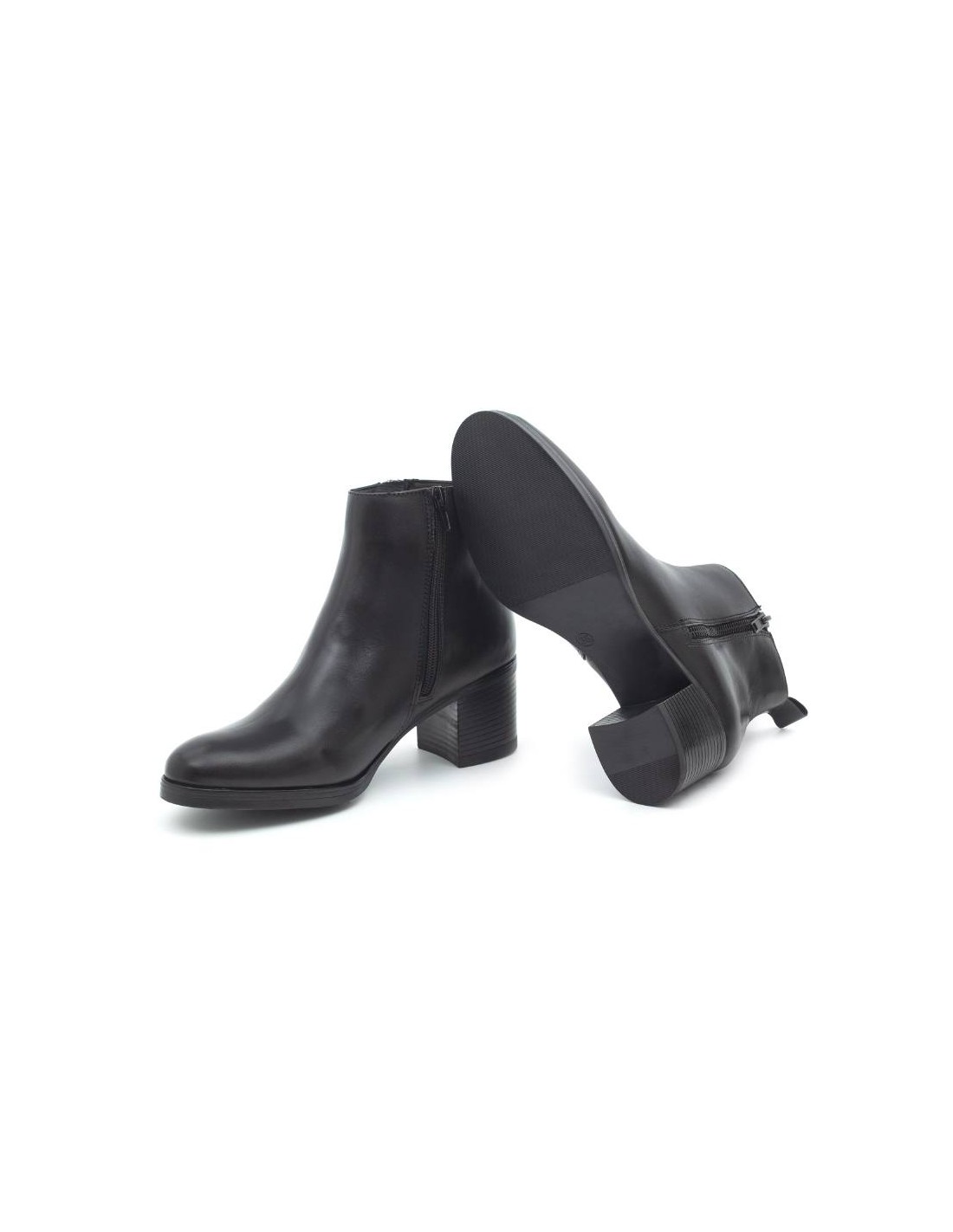 Ortiz & Reed Botines De Mujer De Piel Acabado A Mano Color Negro W-NICTER-NEGRO