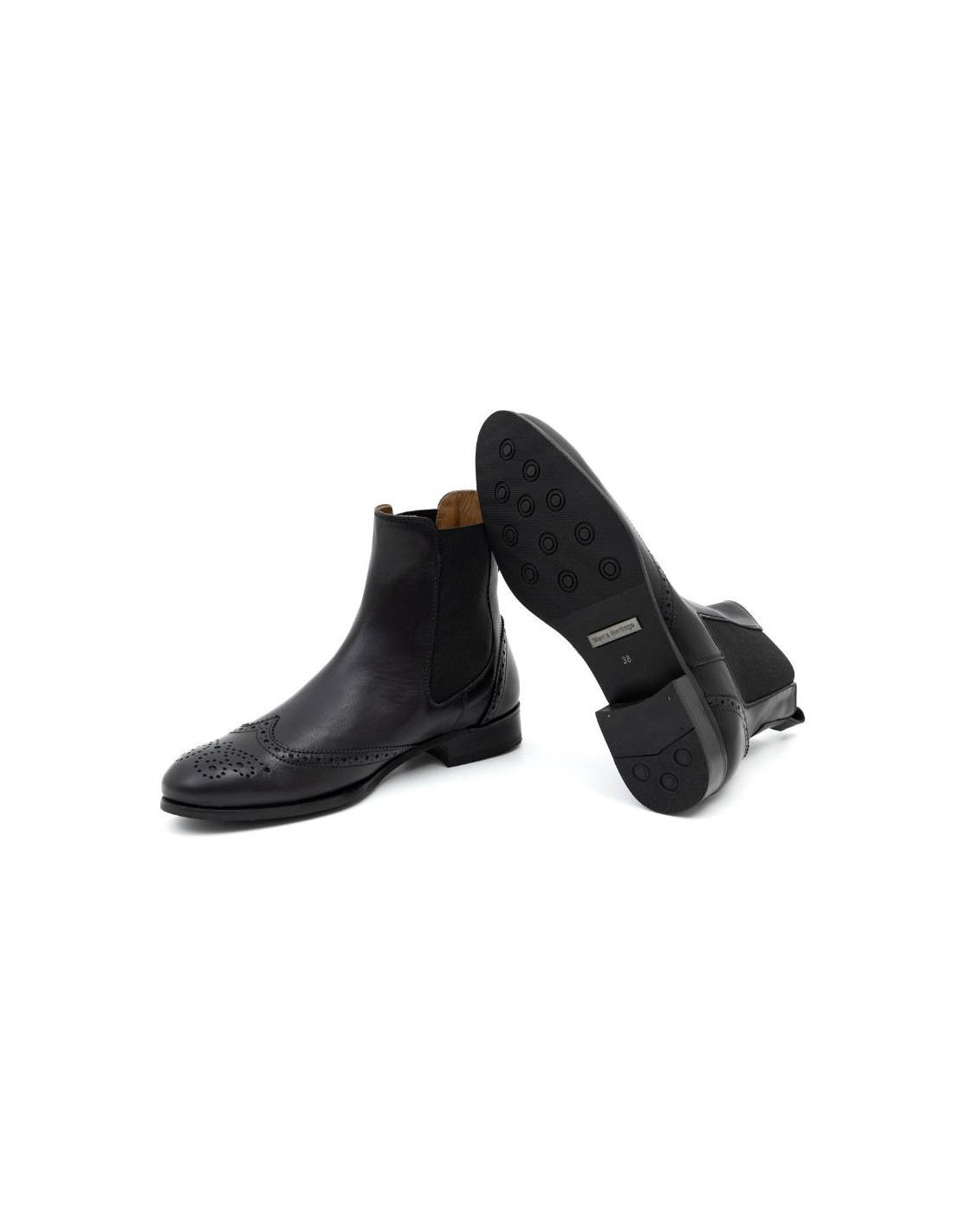 Ortiz & Reed Botines De Mujer De Piel Con María Color Negro W-CORTELI-NEGRO