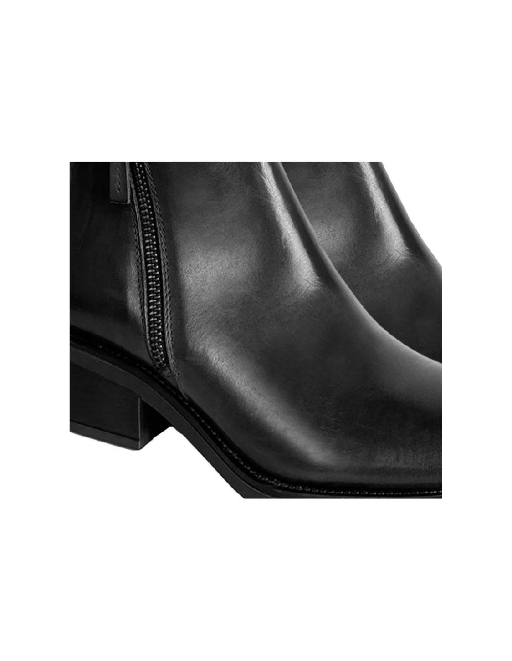 Ortiz & Reed Botines De Mujer De Piel Liso Color Negro W-NARITOR-BLACK