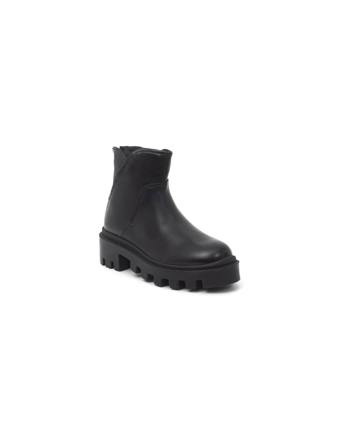 Ortiz & Reed Botines De Mujer De Piel Liso Color Negro W-NEPOR-BLACK