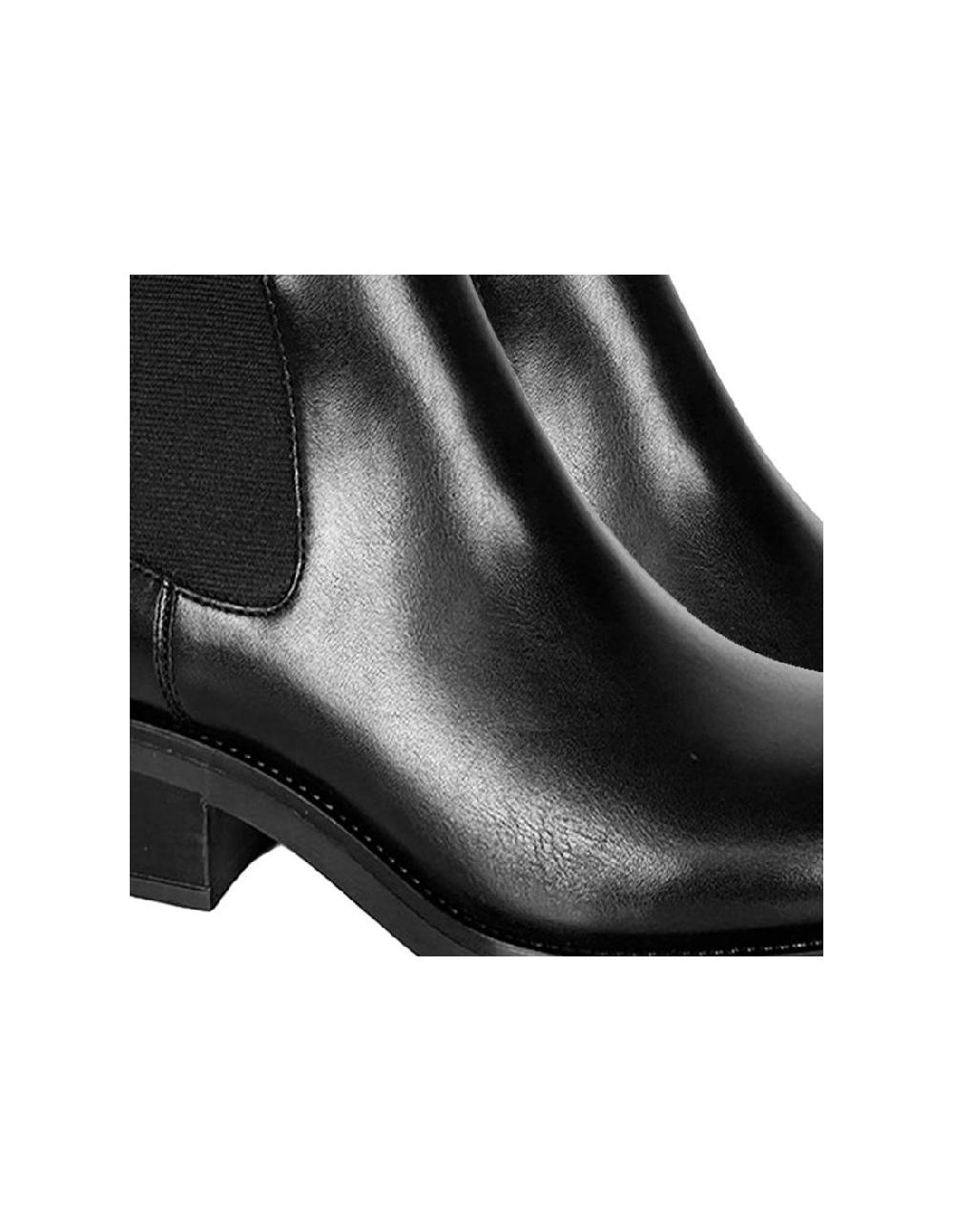 Ortiz & Reed Botines De Mujer De Piel Liso Color Negro W-NEROR-NEGRO