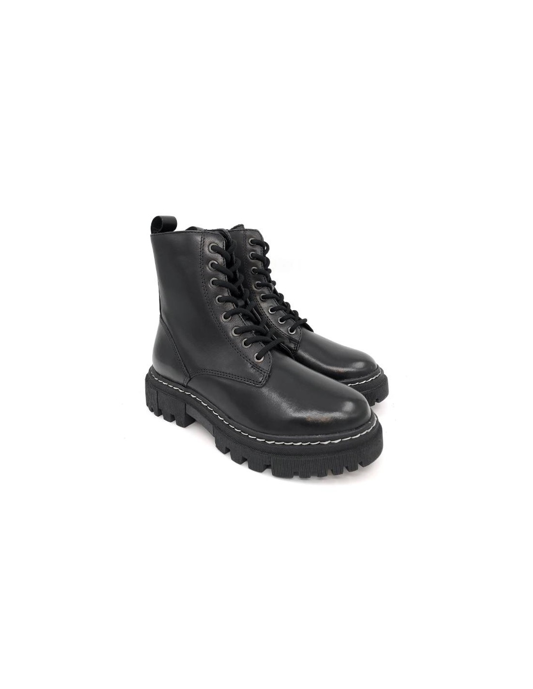 ortiz & reed Botines de mujer de piel liso color negro W-PARROR-NEGRO