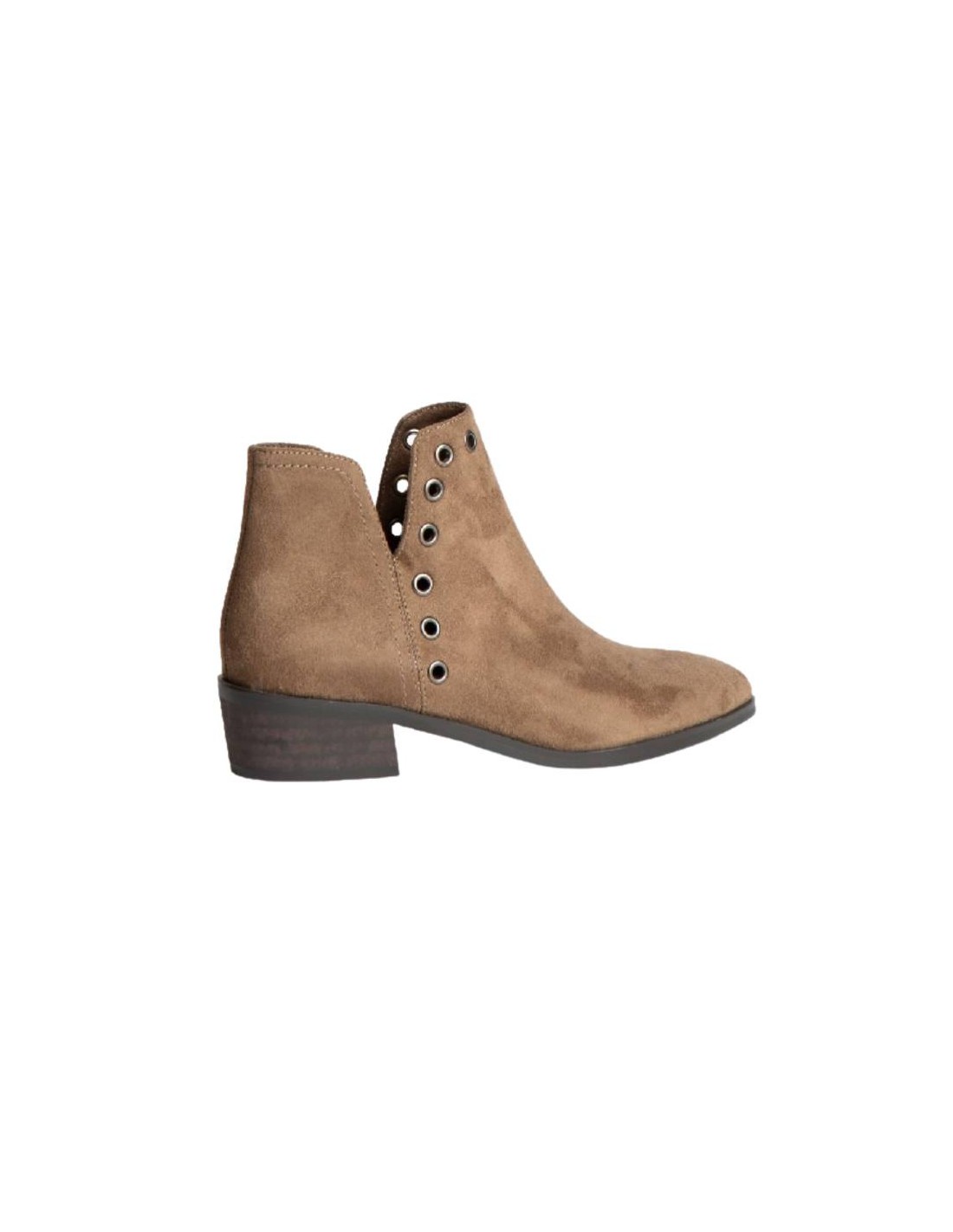 Ortiz & Reed Botines De Mujer De Terciopelo Con Aplique Metálico Color Beige W-CAROLA-BEIGE