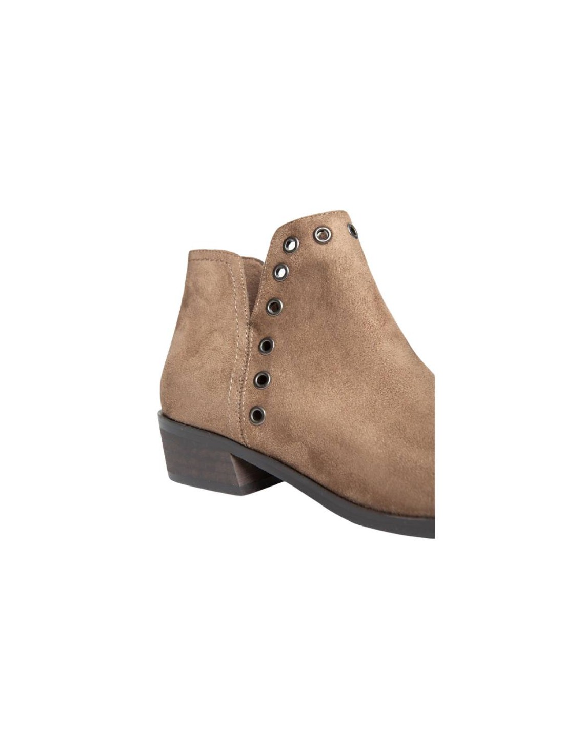 Ortiz & Reed Botines De Mujer De Terciopelo Con Aplique Metálico Color Beige W-CAROLA-BEIGE