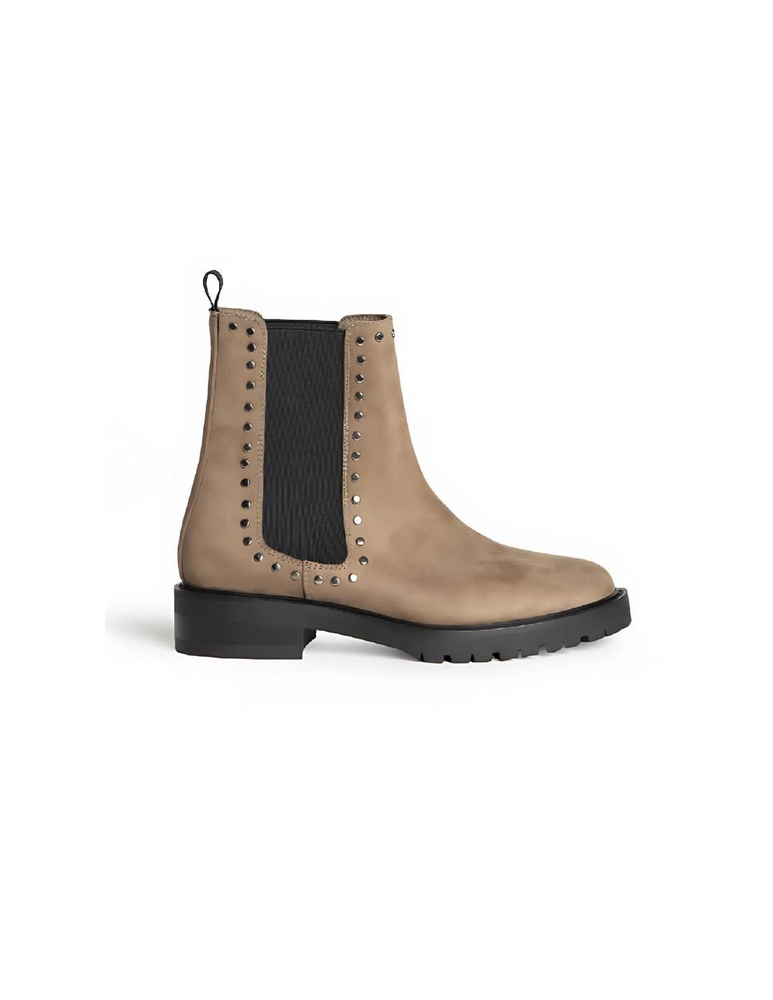 ortiz & reed Botines de mujer de terciopelo con aplique metálico color beige W-CHASIMOR-TAUPE