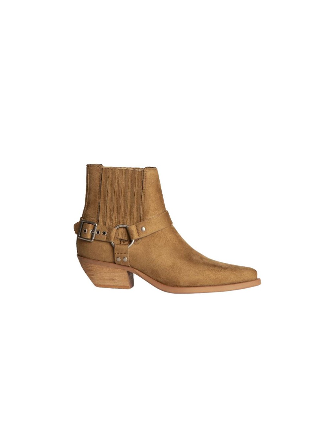 ortiz & reed Botines de mujer de terciopelo con aplique metálico color beige W-CHATOR-BEIGE