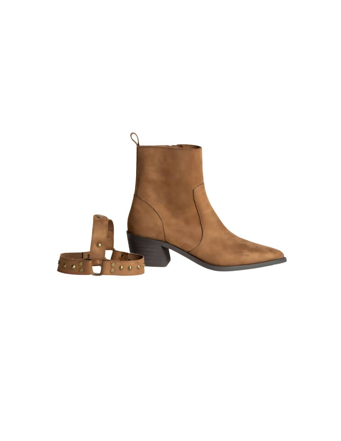 Ortiz & Reed Botines De Mujer De Terciopelo Con Aplique Metálico Color Beige W-CHIAROR-BEIGE