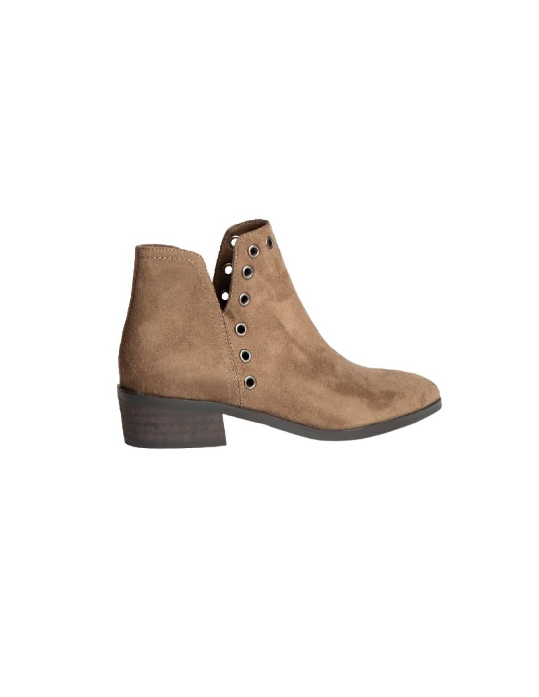 ortiz & reed Botines de mujer de terciopelo con aplique metálico color beige W-CAROLA-BEIGE