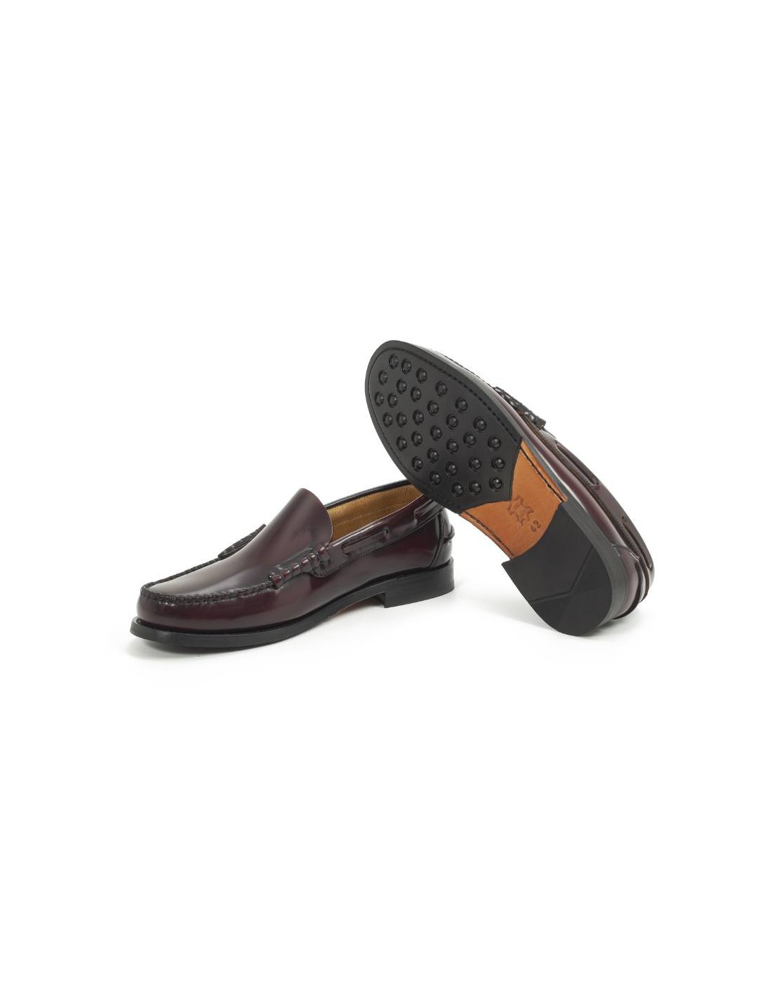 Ortiz & Reed Castellanos De Piel Con Costura Color Burdeos PULEO-BURDEOS