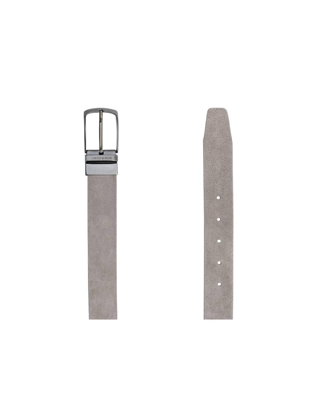 Ortiz & Reed Cinturón De Ante Afelpado Color Gris B-SELLIVER-GRIS